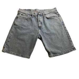 Wrangler Men's Blue Denim Jean Shorts 5 Pockets 10" Inseam Waist Size 32”